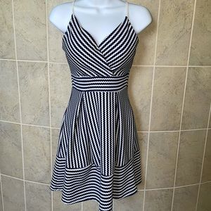 Charlotte Russe white and blue strip dress Small